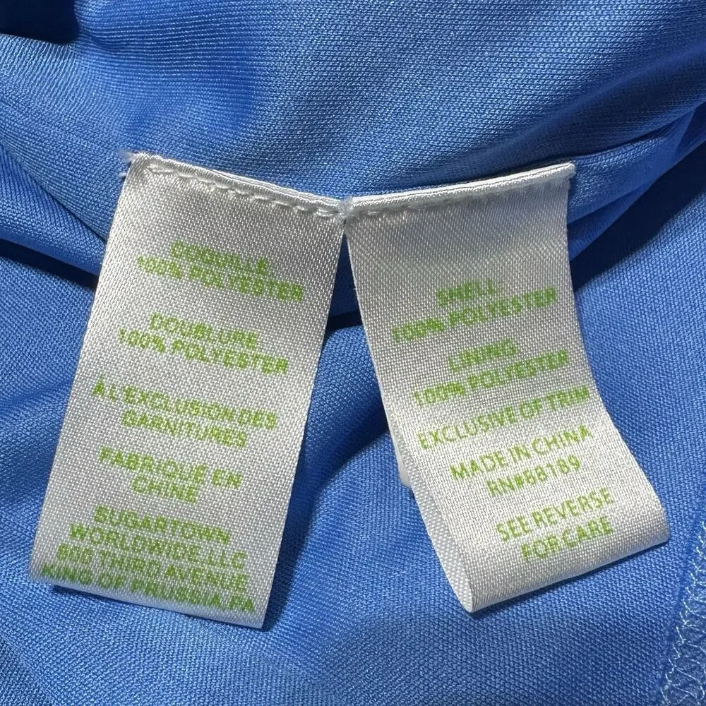 Lilly Pulitzer Size M ALEXA Blue Crochet Lace Dress Sleeveless Zip Charm Shift - Picture 7 of 12